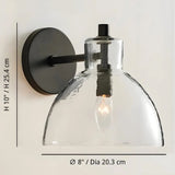 Modern Minimalist Glass Metal Bowl Wall Lamp