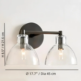 Modern Minimalist Glass Metal Bowl Wall Lamp