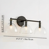 Modern Minimalist Glass Metal Bowl Wall Lamp