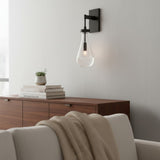 Modern Raindrop Glass Brass Wall Sconce Light Fixture
