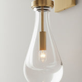 Modern Raindrop Glass Brass Wall Sconce Light Fixture