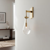 Modern Raindrop Glass Brass Wall Sconce Light Fixture