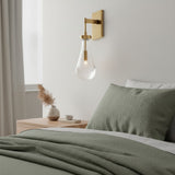Modern Raindrop Glass Brass Wall Sconce Light Fixture
