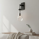 Modern Raindrop Glass Brass Wall Sconce Light Fixture