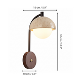 Organic Wabi-Sabi Travertine Semi-Circular Wall Sconce