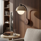 Organic Wabi-Sabi Travertine Semi-Circular Wall Sconce