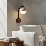 Organic Wabi-Sabi Travertine Semi-Circular Wall Sconce