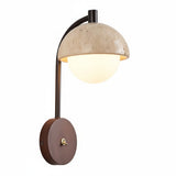 Organic Wabi-Sabi Travertine Semi-Circular Wall Sconce