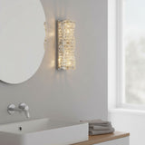 Luxury Stainless Steel & Crystal Cylinder Wall Sconce