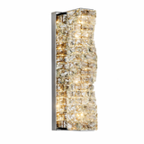 Luxury Stainless Steel & Crystal Cylinder Wall Sconce