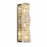 Luxury Stainless Steel & Crystal Cylinder Wall Sconce