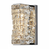 Luxury Stainless Steel & Crystal Cylinder Wall Sconce