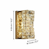Luxury Stainless Steel & Crystal Cylinder Wall Sconce