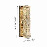 Luxury Stainless Steel & Crystal Cylinder Wall Sconce