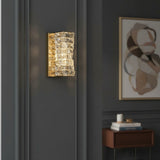 Luxury Stainless Steel & Crystal Cylinder Wall Sconce