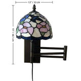 Tiffany Swing Arm Dome Metal Wall Light