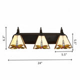 Tiffany Indoor Glass 3-Light Bathroom Vanity Wall Sconce