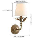 Vintage Botanical Metal Wall Sconce