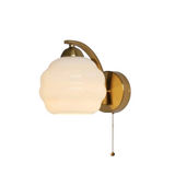 Vintage Metal Round Glass Wall Sconce