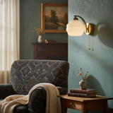 Vintage Metal Round Glass Wall Sconce