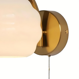 Vintage Metal Round Glass Wall Sconce