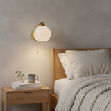 Vintage Metal Round Glass Wall Sconce