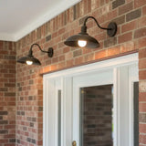 Vintage Gooseneck Outdoor Metal Wall Light