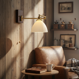 Vintage Swing Arm Ceramic Geometric Wall Sconce