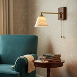 Vintage Swing Arm Ceramic Geometric Wall Sconce