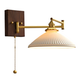 Vintage Swing Arm Ceramic Geometric Wall Sconce
