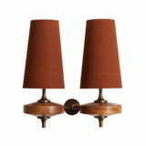 Vintage Fabric Shade Curved Wall Sconce Lighting Fixture