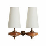 Vintage Fabric Shade Curved Wall Sconce Lighting Fixture