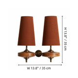 Vintage Fabric Shade Curved Wall Sconce Lighting Fixture