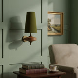 Vintage Fabric Shade Curved Wall Sconce Lighting Fixture