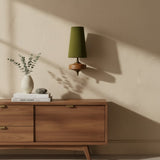 Vintage Fabric Shade Curved Wall Sconce Lighting Fixture