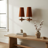 Vintage Fabric Shade Curved Wall Sconce Lighting Fixture