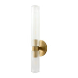 Luxury Ribbed Glass Vertical Tube Wall Lamp