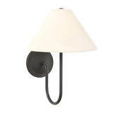 Retro Linen Brass Curved Wall Lamp