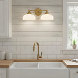 Industrial-Style Milky White Dome Wall Lamp