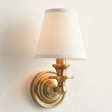 Vintage Fabric Shade Metal Single-Arm Wall Sconce