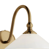 Vintage Curved Arm Glass Wall Lamp