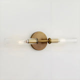 Luxury Double-Tube Ribbed Glass Wall Sconce