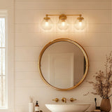 Retro Ribbed Glass Ball Wall Light