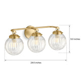 Retro Ribbed Glass Ball Wall Light