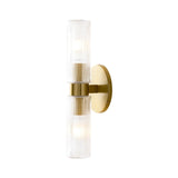 Luxury Ribbed Glass Vertical Tube Wall Lamp