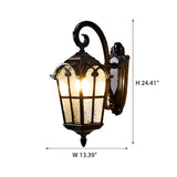 Vintage Outdoor Waterproof Lantern Wall Light