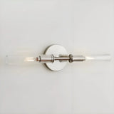 Luxury Double-Tube Ribbed Glass Wall Sconce