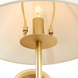 Retro Linen Brass Curved Wall Lamp