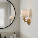 Vintage Fabric Shade Metal Single-Arm Wall Sconce