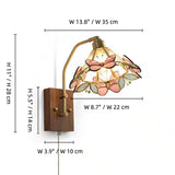 Tiffany Indoor Metal Butterfly Wall Sconce